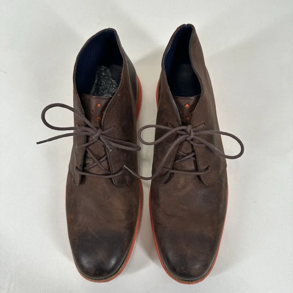 Cole Haan Lunargrand Men's Chukka Boots Size 13 Nubuck Leather Brown‎ C11719